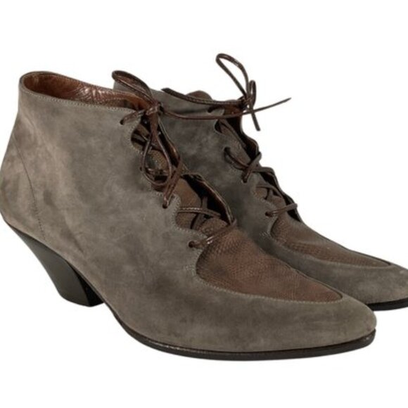 Vintage Vittorio Ricci Suede Ankle Boots Size 7.5 - Picture 1 of 9